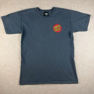 Santa‎ Cruz T-Shirt Youth Small Gray Skate Logo Tee Short Sleeve Cotton Kids